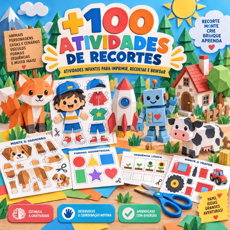 +100 Atividades de recortes